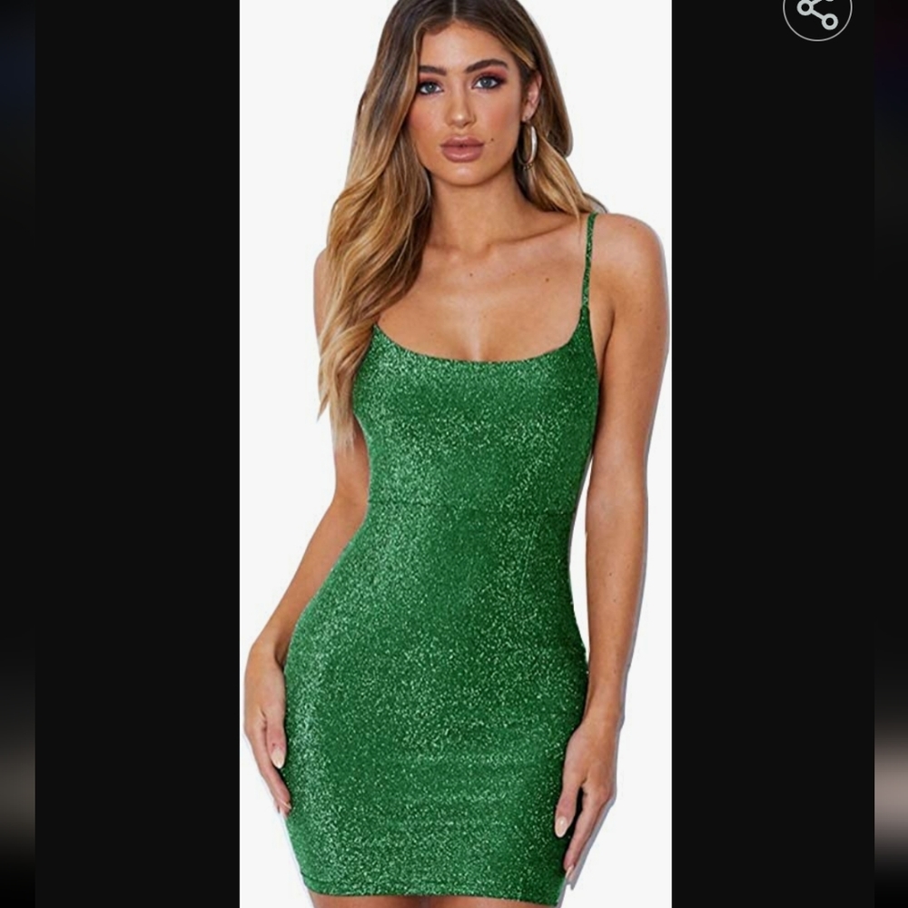 Glitter Green Bodycon Party Dress